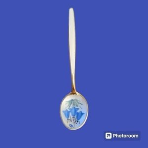 VTG DAVID ANDERSEN Norway Sterling 925S Blue Bell Floral Collector's Spoon